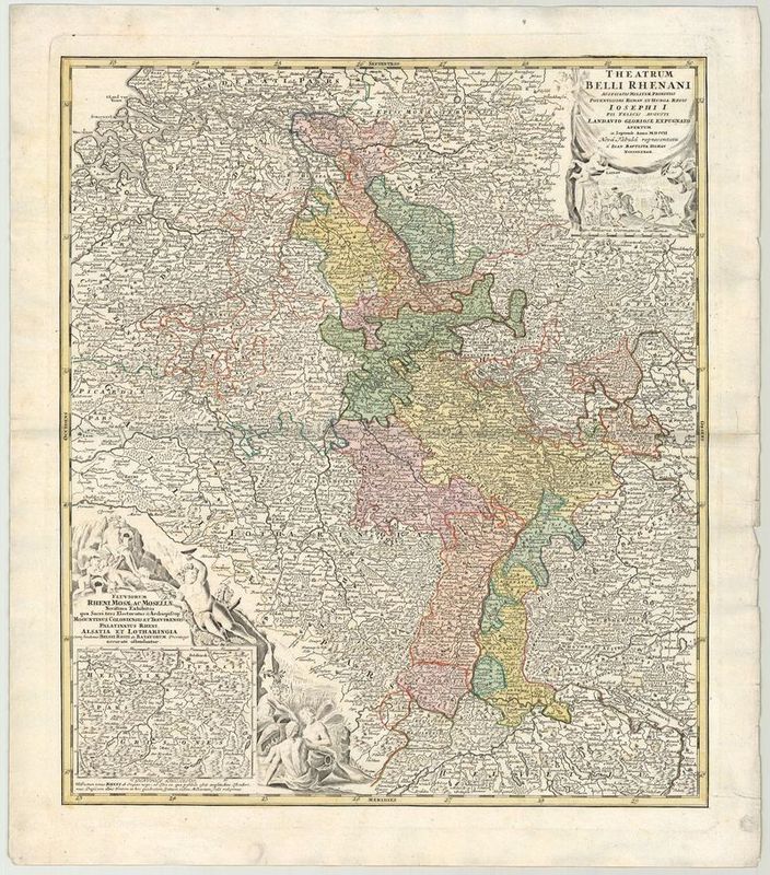 Der Rhein im Jahr 1702 von Johann Baptist Homann