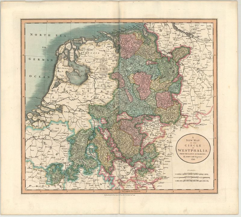 Westfalen im Jahr 1799 von John Cary