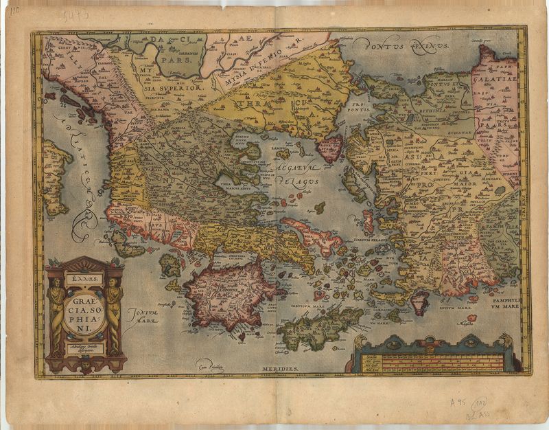 Griechenland im Jahr 1584 von Abraham Ortelius