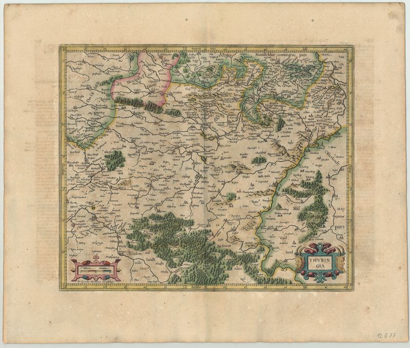 Thüringen im Jahr 1619 von Gerard Mercator