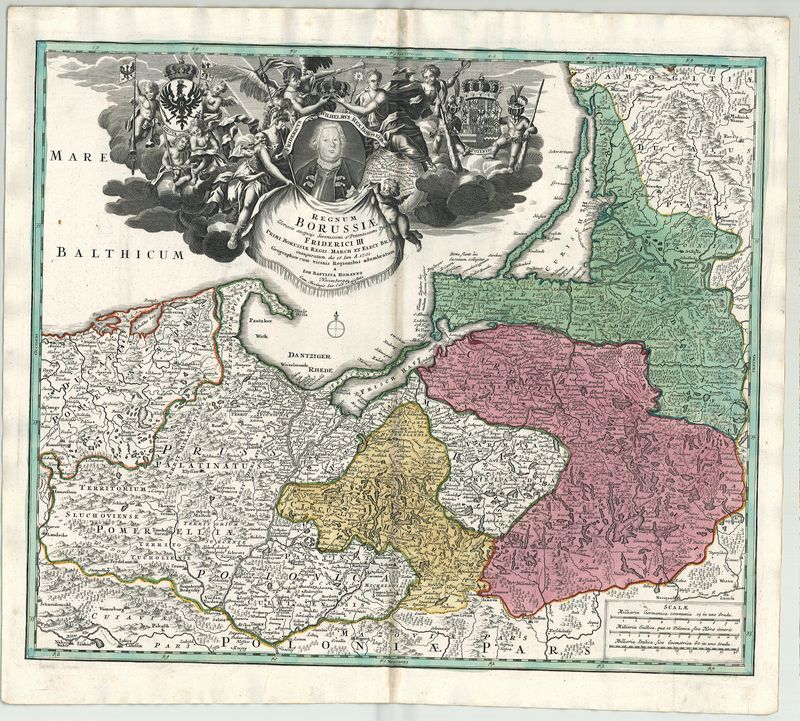 Preussen um das Jahr 1729 von Johann Baptist Homann