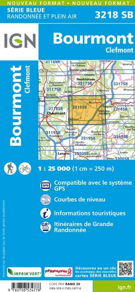 Champagne Süd 1:25.000 - Topographische Karte Frankreich Série Bleue