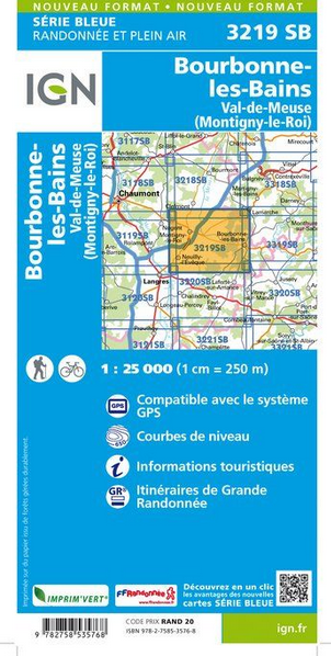 Champagne Süd 1:25.000 - Topographische Karte Frankreich Série Bleue