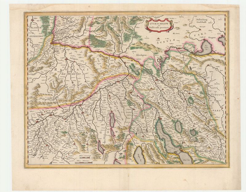 Schweiz nach 1635 von Johannes Janssonius