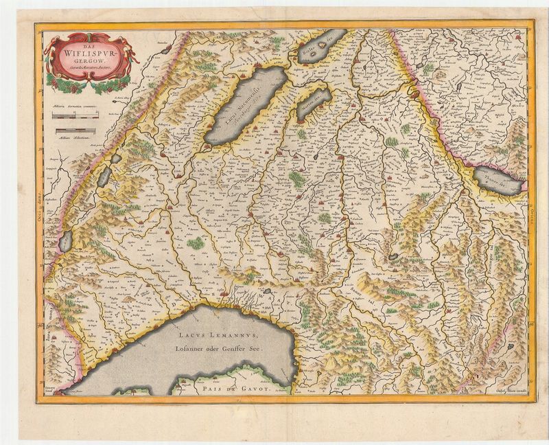 Der Westen der Schweiz im Jahr 1635 von Gerard Mercator
