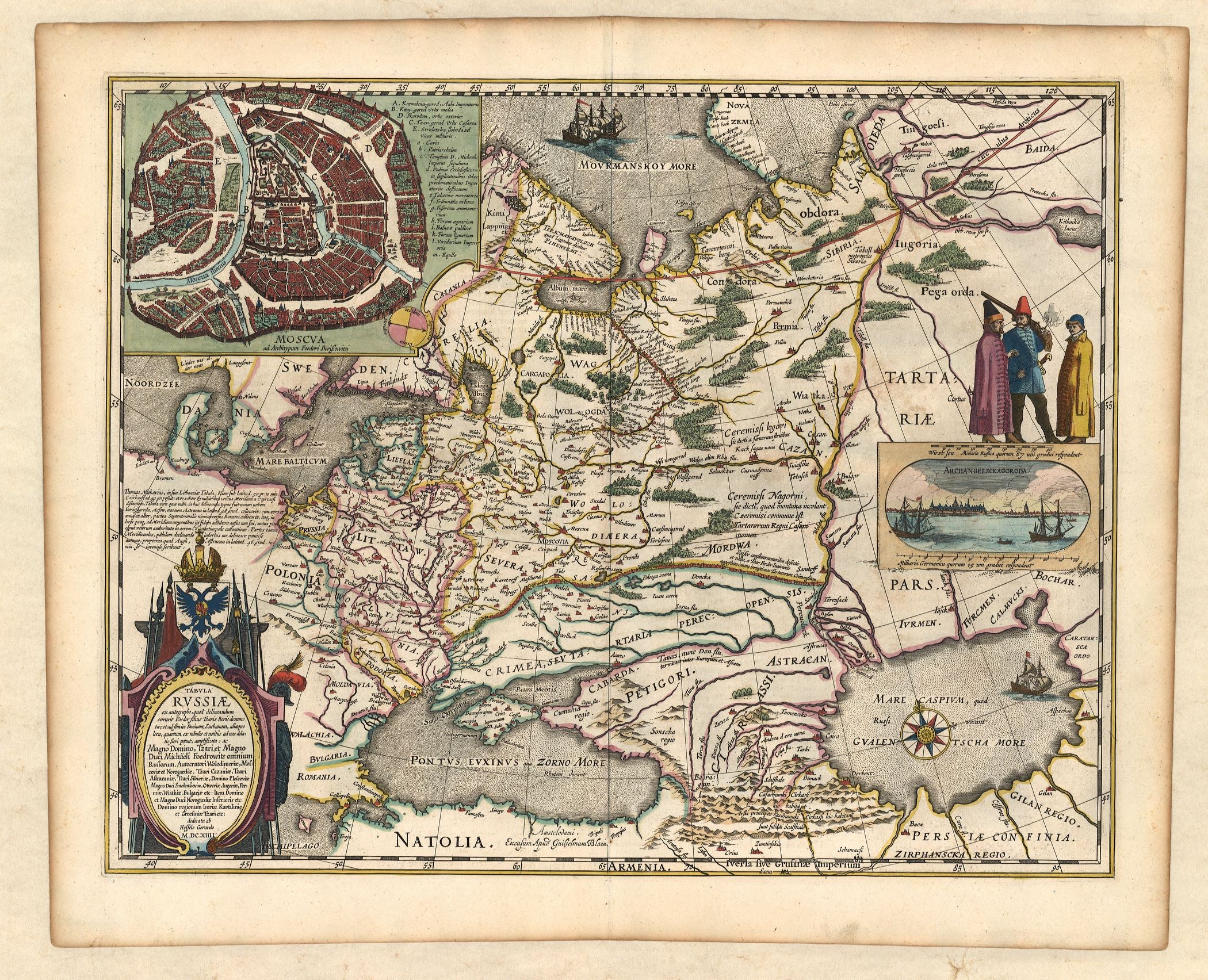Russland im Jahr 1634 von Willem Janszoon Blaeu