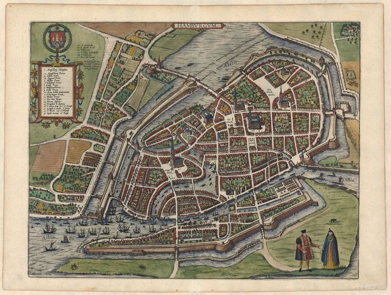 Hamburg in der Zeit um 1590 von Georg Braun & Frans Hogenberg
