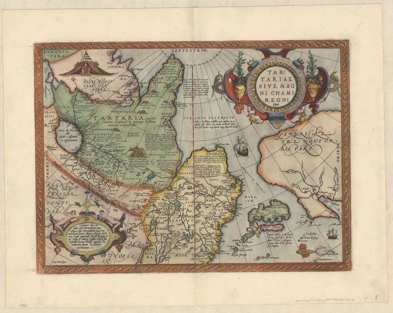 Russland, China und Japan in der Zeit um 1587 von Abraham Ortelius