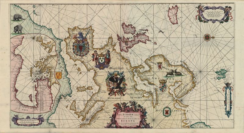 Prachtvolle Seekarte von Europa um das Jahr 1675 von Frederik de Wit