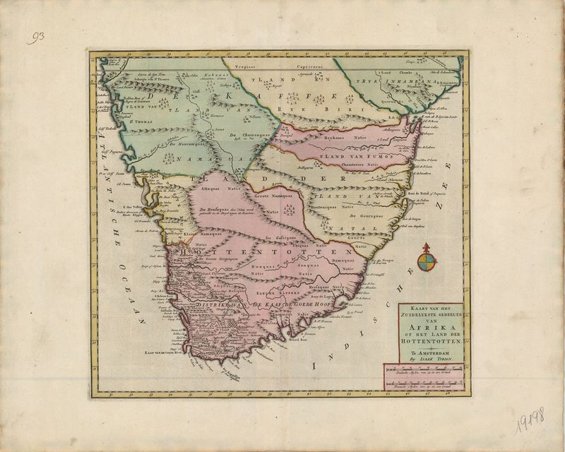 Südafrika 1770 von Isaak Tirion