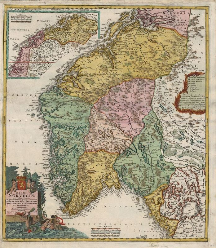 Norwegen in der Zeit um 1720 von Johann Baptist Homann
