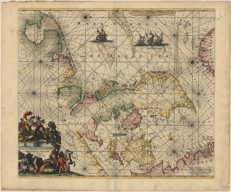 Seekarte von Dänemark im Jahr 1745 von Reiner & Josua Ottens