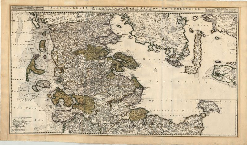 Herzogtum Schleswig um das Jahr 1730 von Peter Schenk & Nicolas Visscher