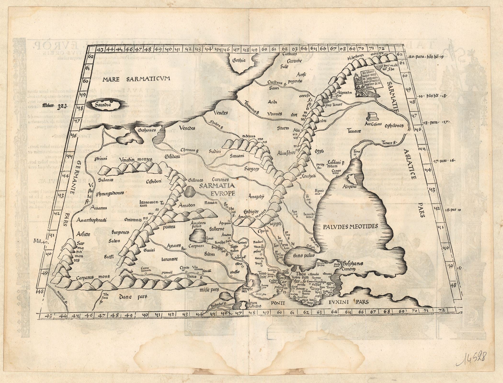 Osteuropa im Jahr 1535 von Claudius Ptolemäus Fries