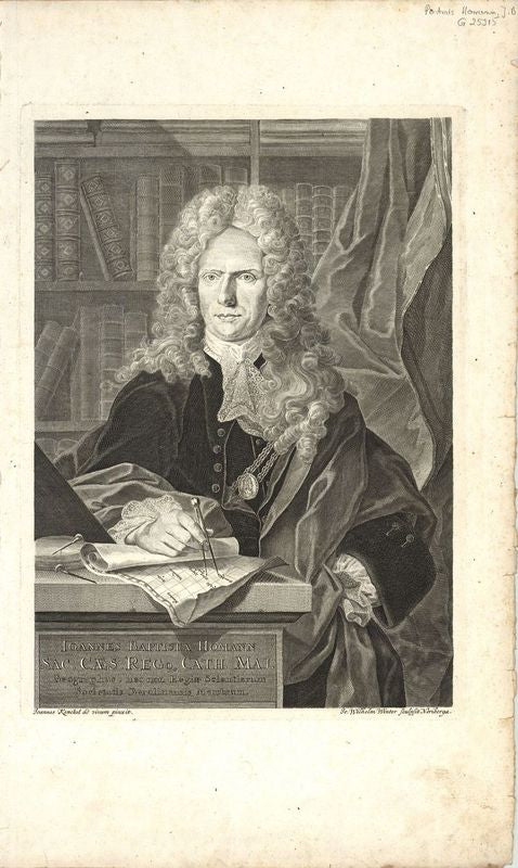 Portrait von Johann Baptist Homann im Jahr 1741 von Johann Kenckel