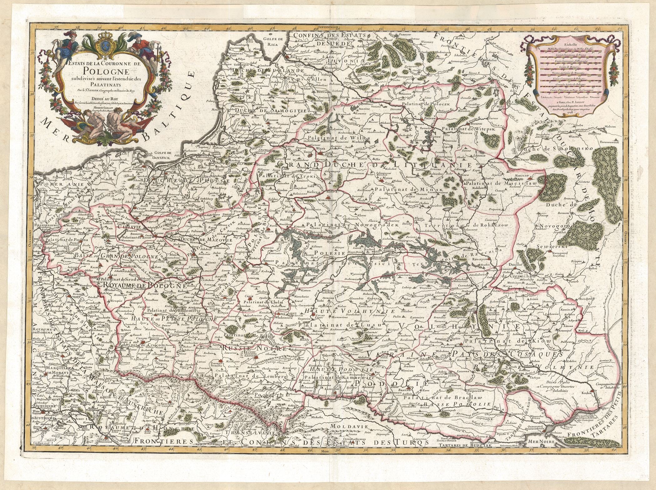 Polen im Jahr 1708 von Hubert Jaillot