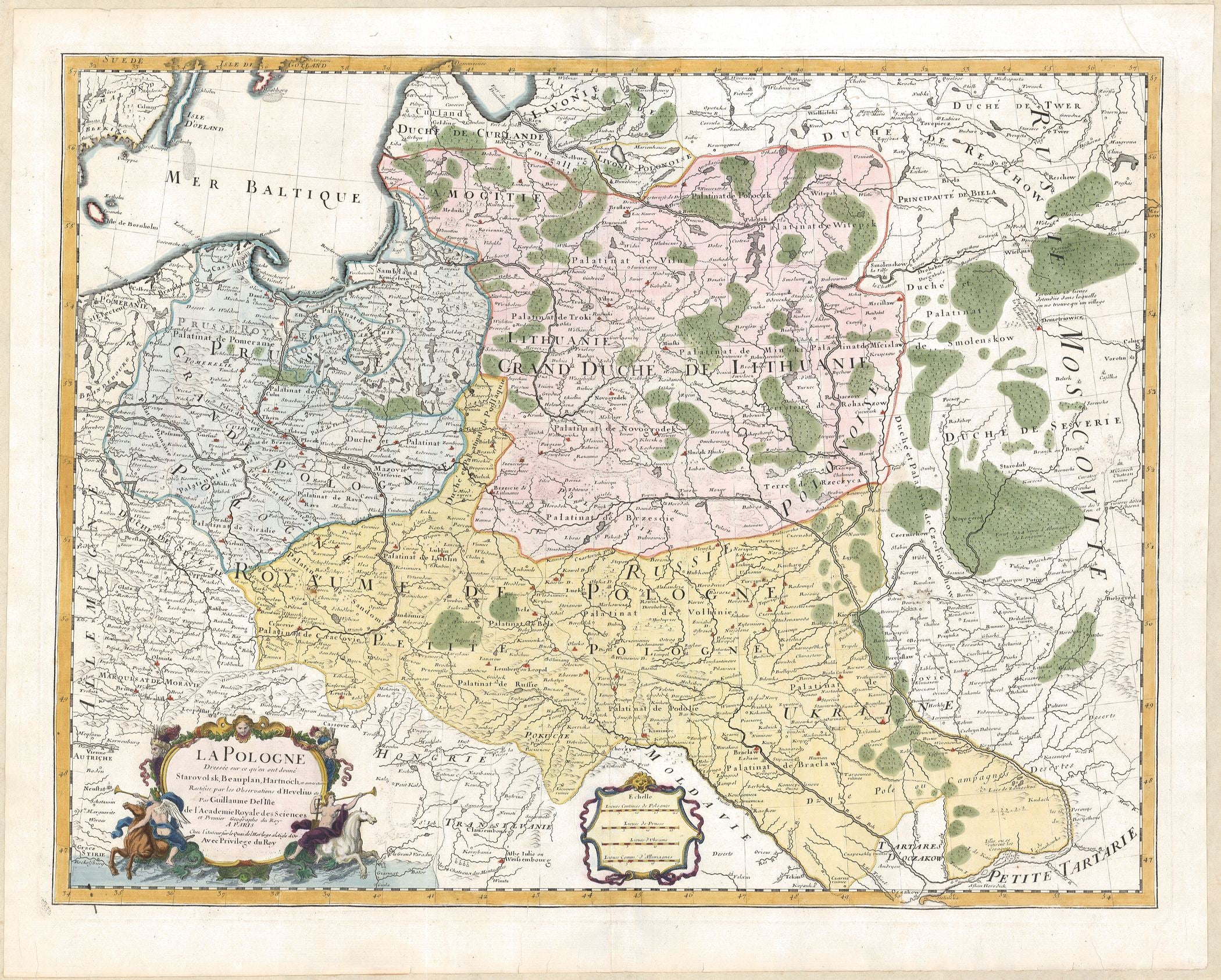 Polen um das Jahr 1703 von Guillaume de L’Isle