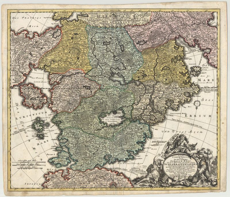 Utopie - Schlaraffenland um das Jahr 1740 von Homann Erben