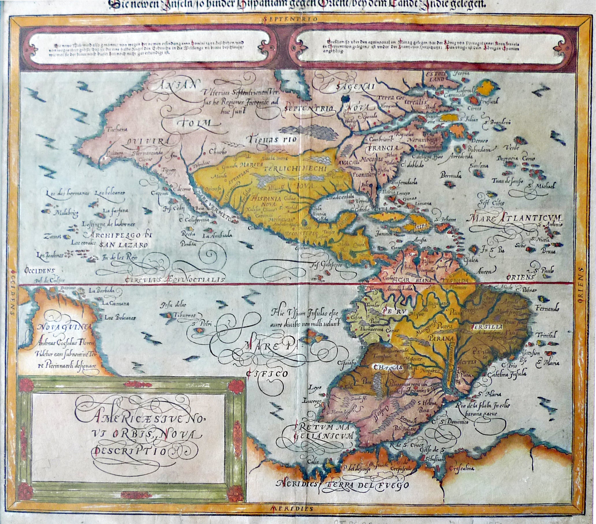 Amerika im Jahr 1612 von Sebastian Münster