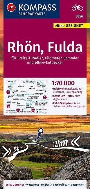 3356 Rhön, Fulda 1:70.000 - KOMPASS Fahrradkarte