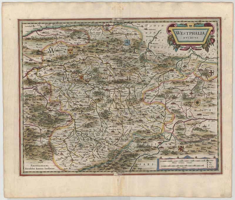 Westfalen im Jahr 1636 von Johannes Janssonius