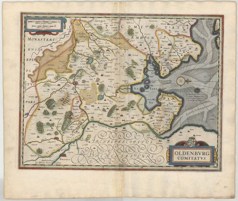 Oldenburg (Niedersachsen) im Jahr 1636 von Johannes Janssonius