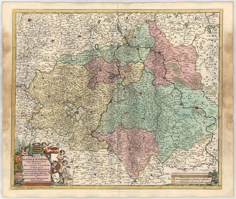 Thüringen / Sachsen ab 1721 von Jean Covens & Pierre Mortier nach Frederik de Wit