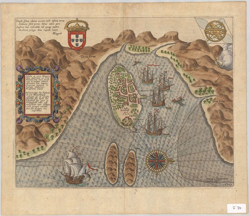 Mosambik in der Zeit um 1596 von Jan Huygen van Linschoten