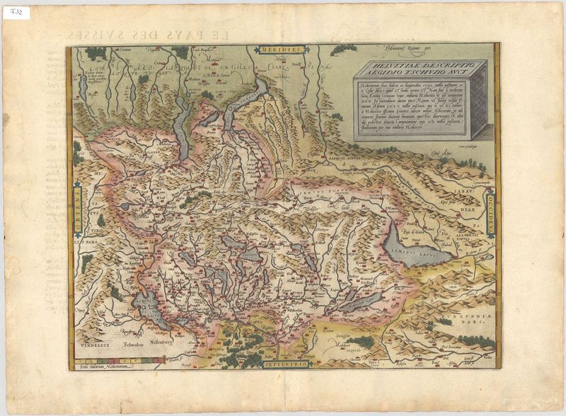 Schweiz im Jahr 1581 von Abraham Ortelius