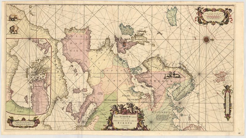 Seekarte Europas um das Jahr 1715 von Louis Renard