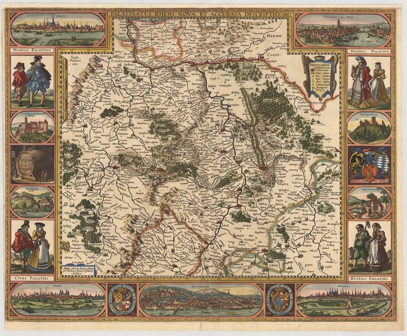 Rheinland im Jahr 1652 von Nicolas Visscher