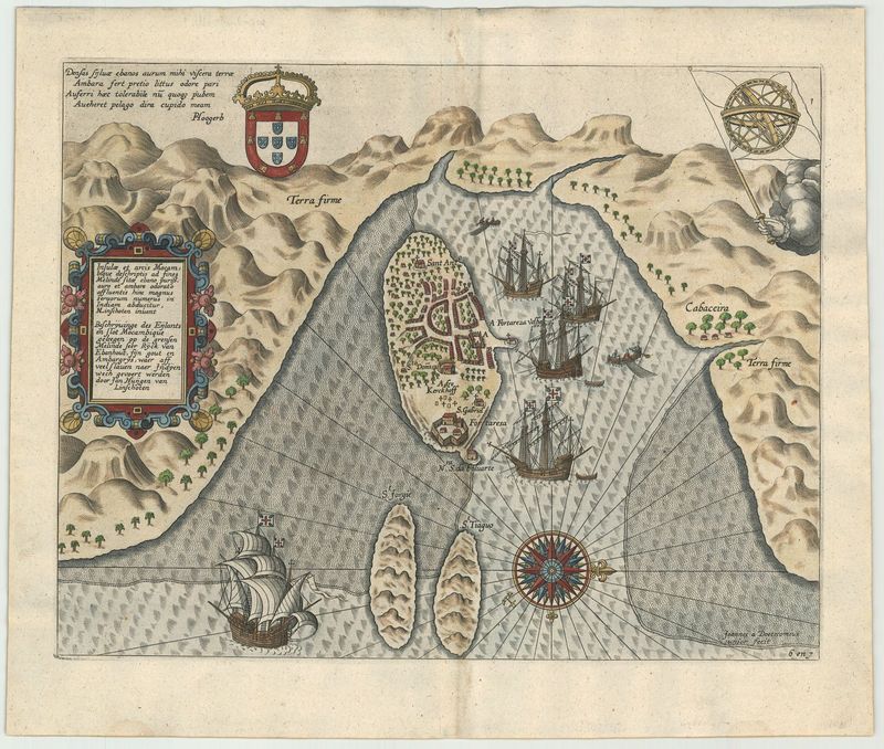 Mosambik im Jahr 1596 von Jan Huygen van Linschoten