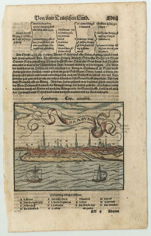 Hamburg im Jahr 1578 von Sebastian Münster