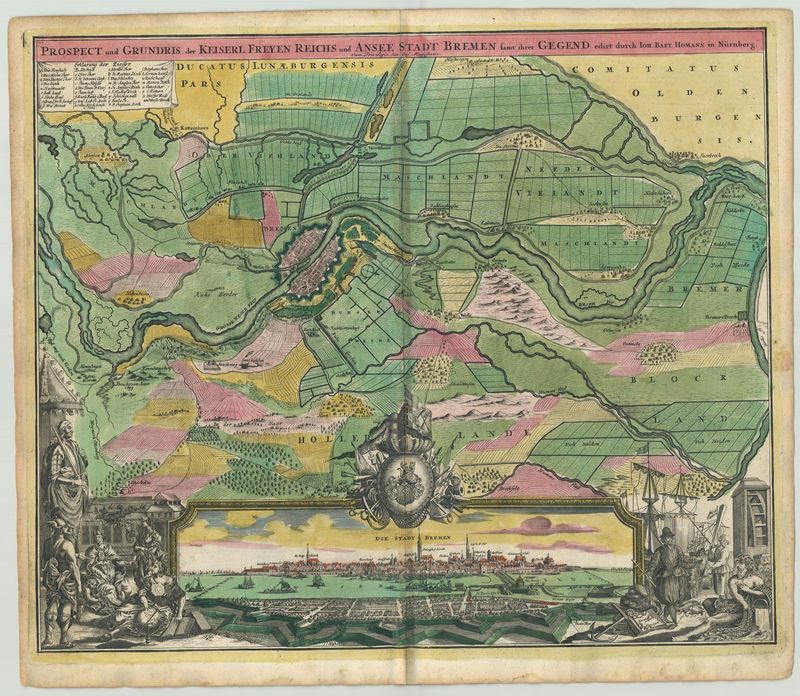 Bremen nach 1730 von Homann Erben