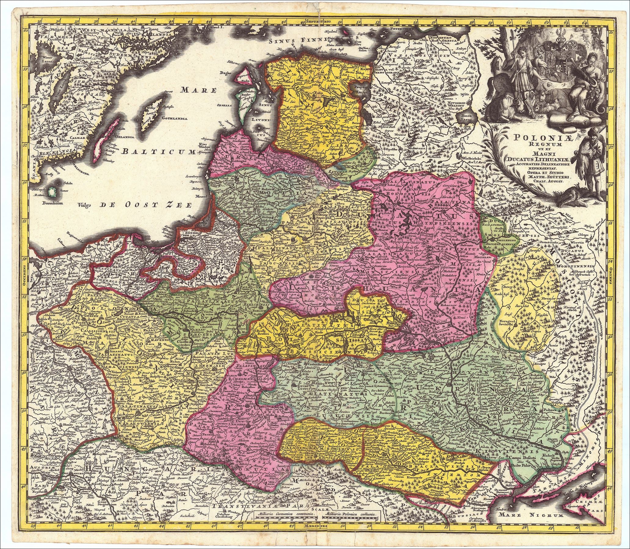 Polen / Litauen im Jahr 1731 von Matthäus Seutter