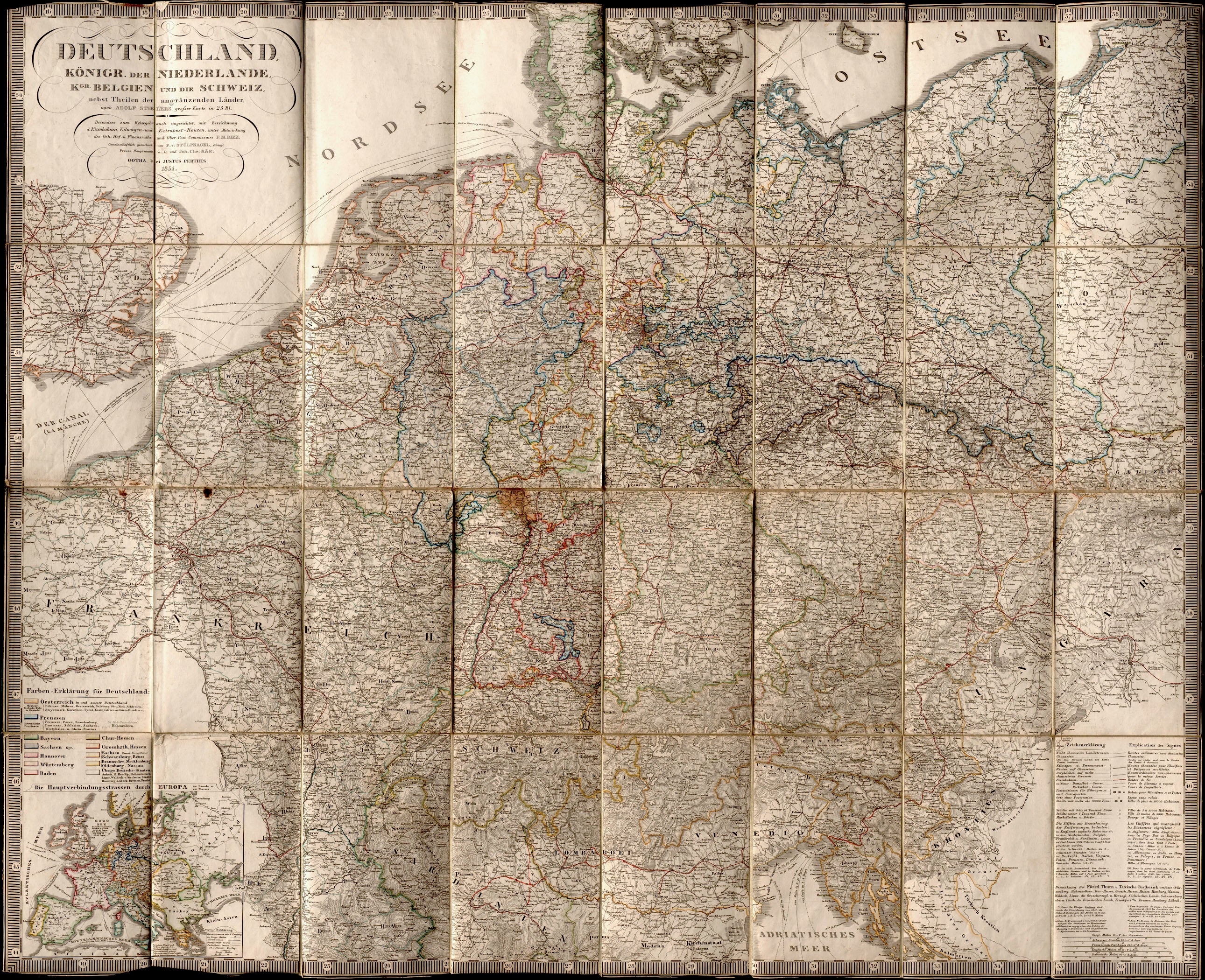 Perthes, Justus: Deutschland, Königreich der Niederlande, Königreich Belgien und die Schweiz … 1851