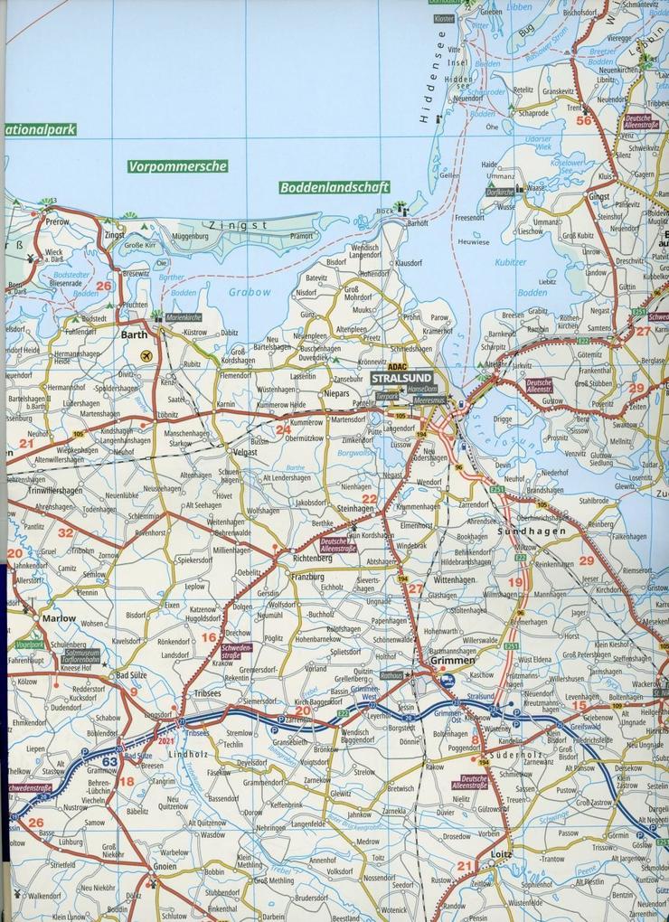 Mecklenburg-Vorpommern 1:300.000 - ADAC Bundesländerkarte