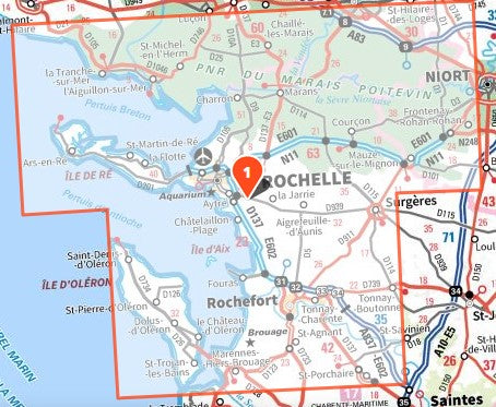 Ile de Ré - Ile d'Oléron 1:75.000