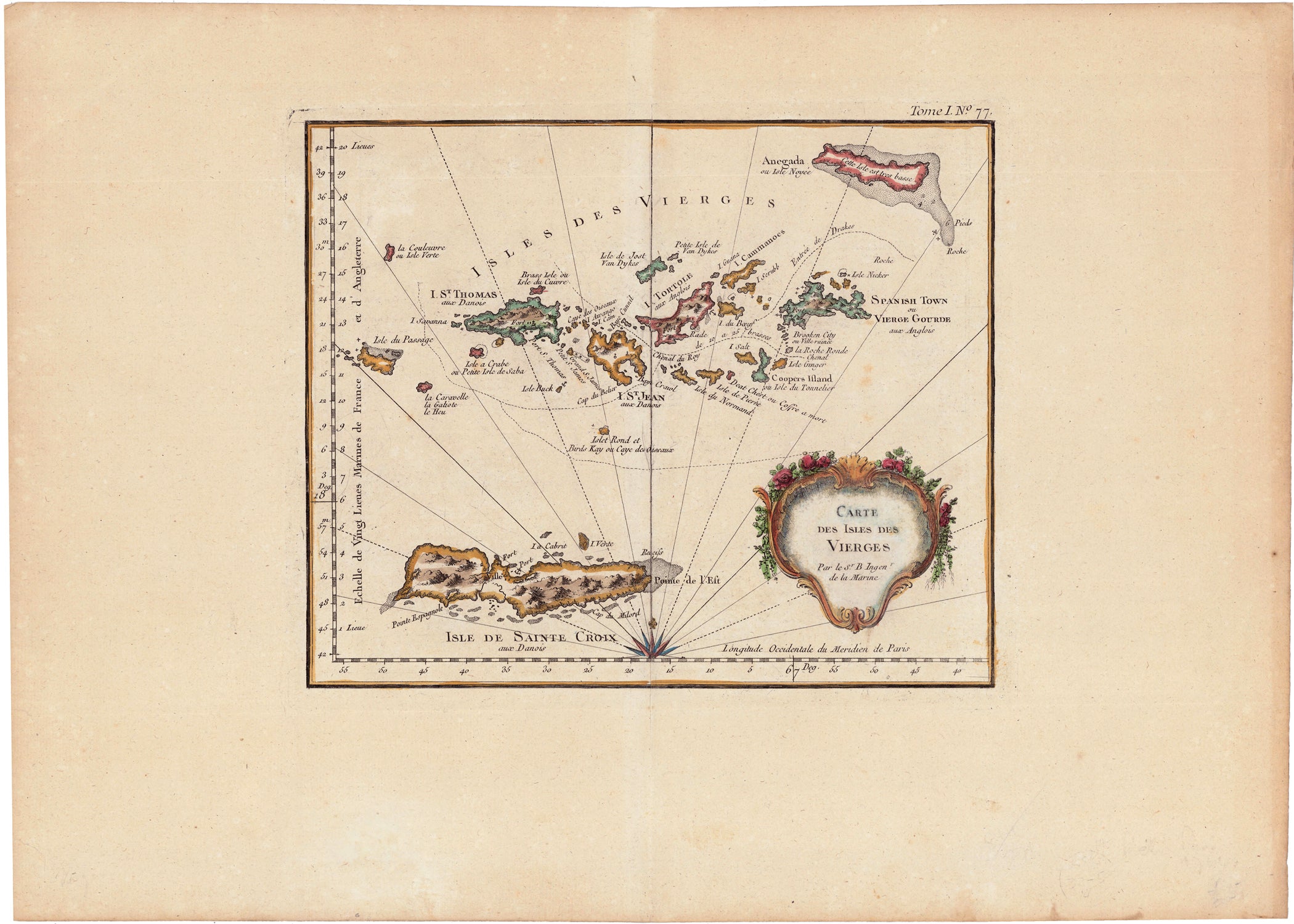 Virgin Islands im Jahr 1764 von Jacques Nicolas Bellin
