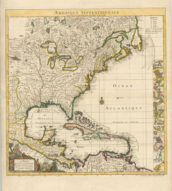 Nordamerika im Jahr 1742 von Henry Popple