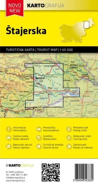 Štajerska - Slovenske Gorice/ Untersteiermark Slowenien Wanderkarte - 1:50.000 Kartografija