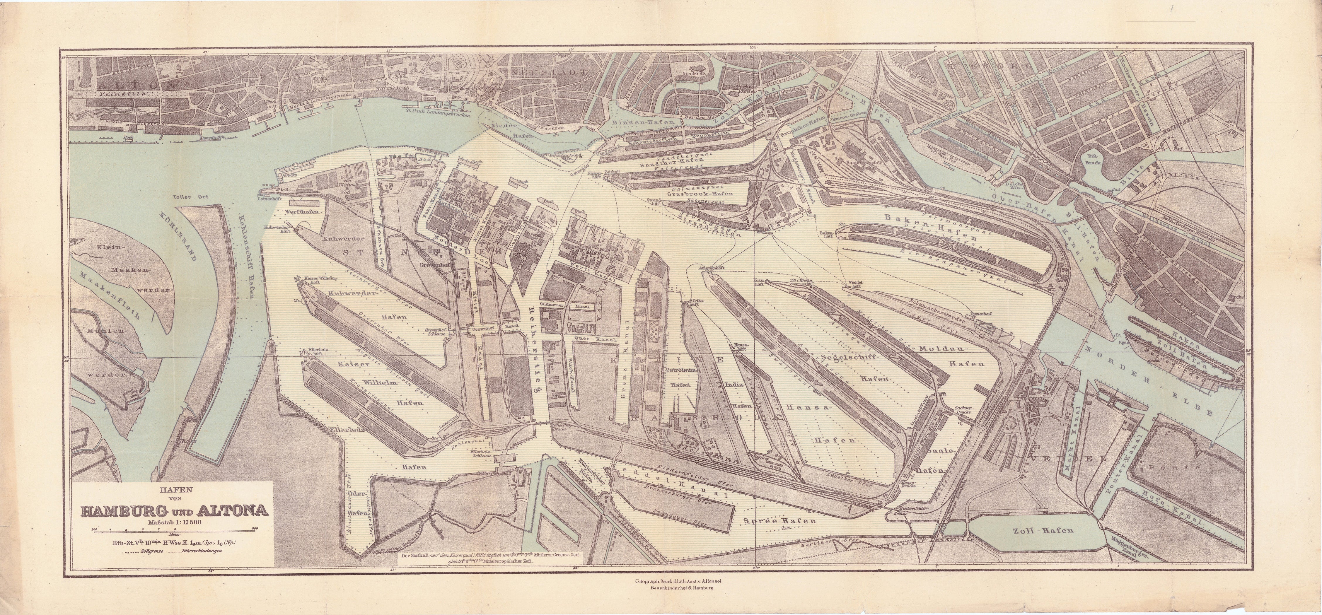 Hafen von Hamburg und Altona im Jahr 1905 von Hensel