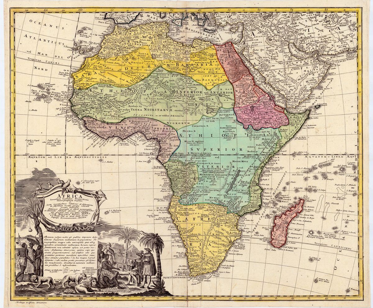 Afrika in der Zeit um 1737 von Homann Erben