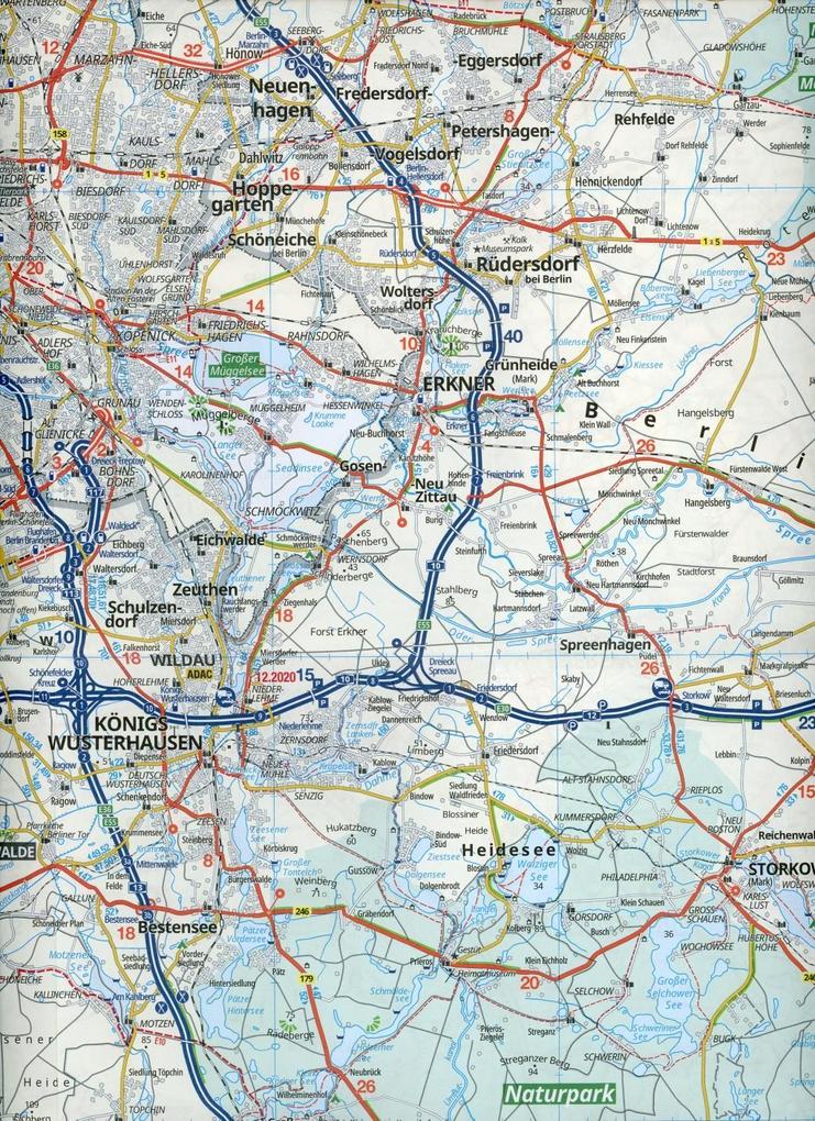 Berlin und Umgebung Müritz bis Spreeewald 1:150.000 - ADAC Regionalkarte