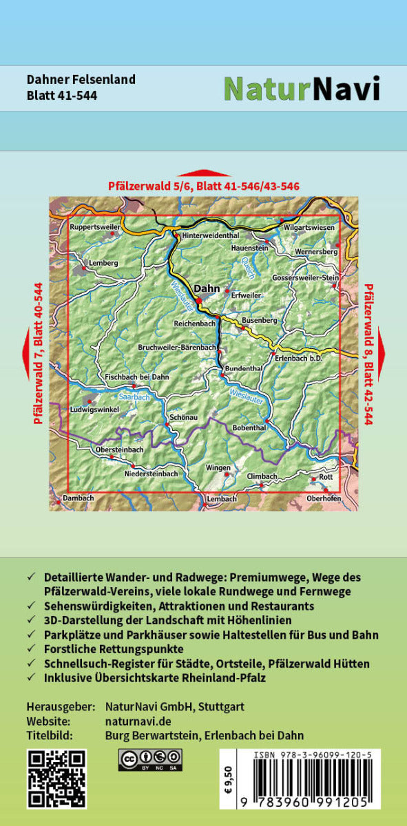 Dahner Felsenland - 1:25.000 NaturNavi Wanderkarte