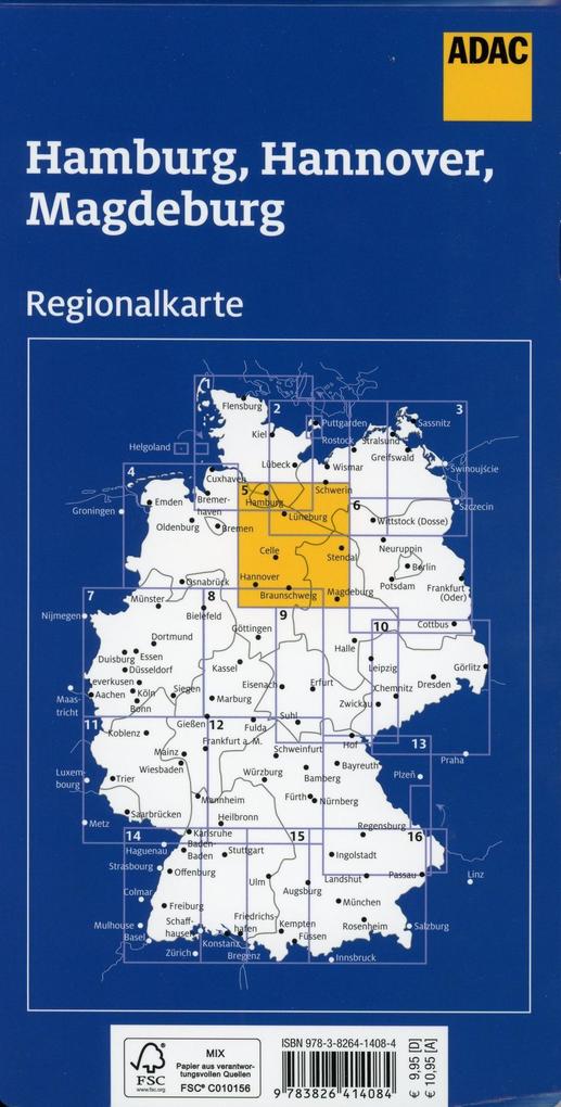 Hamburg, Hannover, Magdeburg 1:150.000 - ADAC Regionalkarte