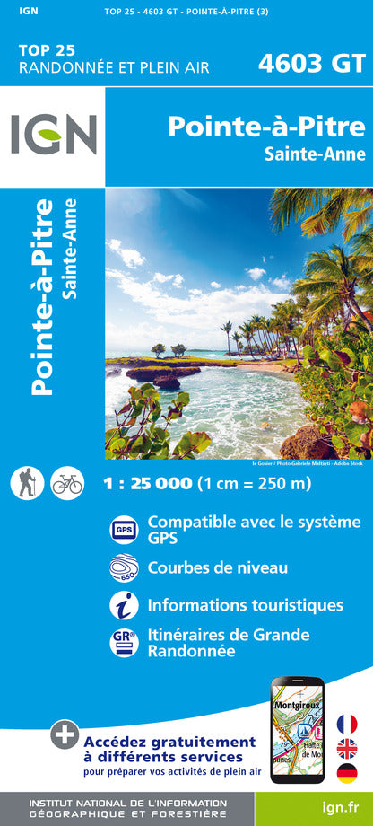 4603GT Pointe-A-Pitre / Sainte-Anne / Guadeloupe 1:25.000 Wanderkarte