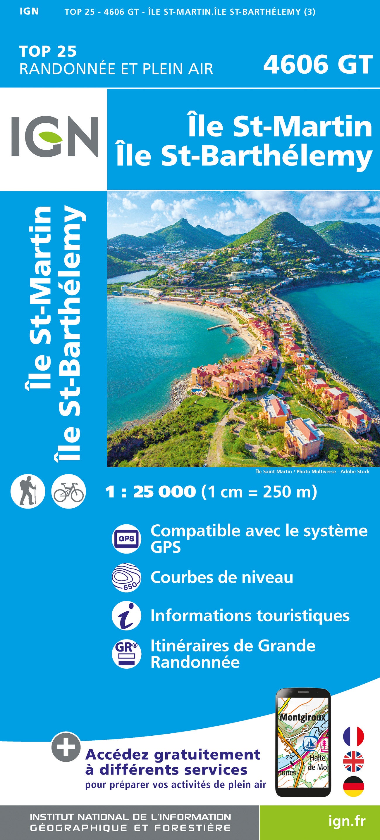 4606GT Île St-Martin / Île St-Barthélemy / 1:25.000 Wanderkarte