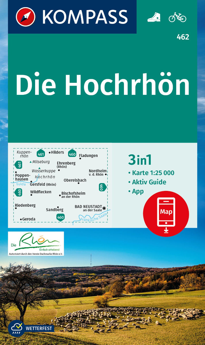 462 Die Hochrhön 1:25.000 - Kompass Wanderkarte