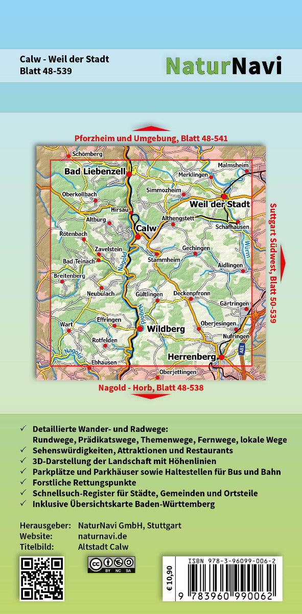 Calw - Weil der Stadt - 1:25.000 NaturNavi Wanderkarte
